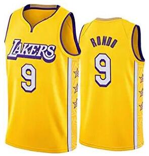 Men's Los Angeles Lakers #9 Rajon Rondo Stitched Yellow NBA Jersey