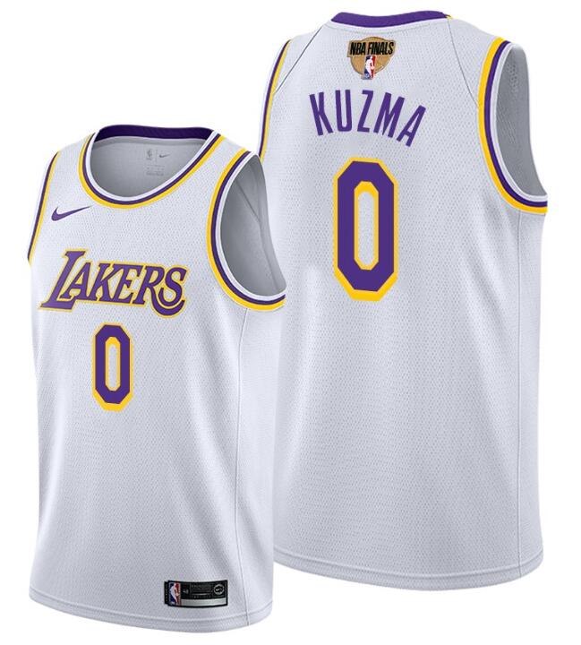 Men's Los Angeles Lakers #0 Kyle Kuzma 2020 White Finals Stitched NBA Jersey