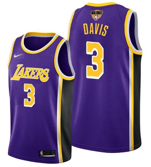 Men's Los Angeles Lakers #3 Anthony Davis 2020 Purple Finals Stitched NBA Jersey