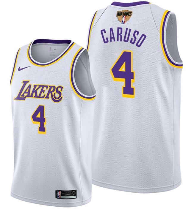 Men's Los Angeles Lakers #4 Alex Caruso 2020 White Finals Stitched NBA Jersey