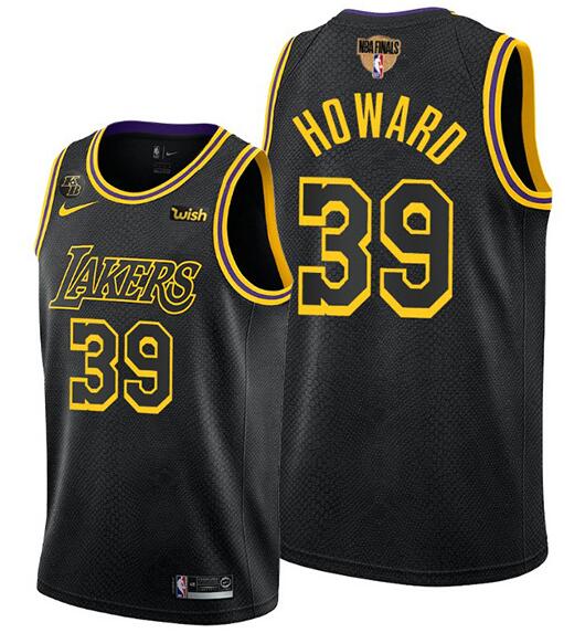 Men's Los Angeles Lakers #39 Dwight Howard 2020 Western Conference Champions Black Mamba Inspired St