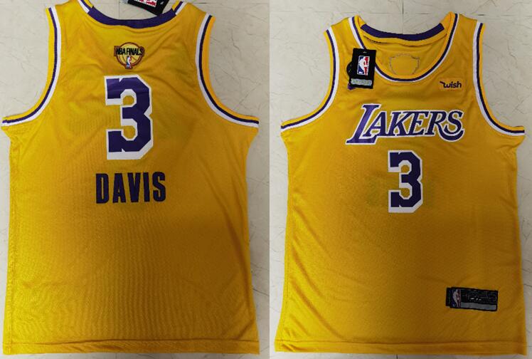 Lakers 3 Anthony Davis Yellow KB 2020 NBA Finals Nike Swingman Jersey