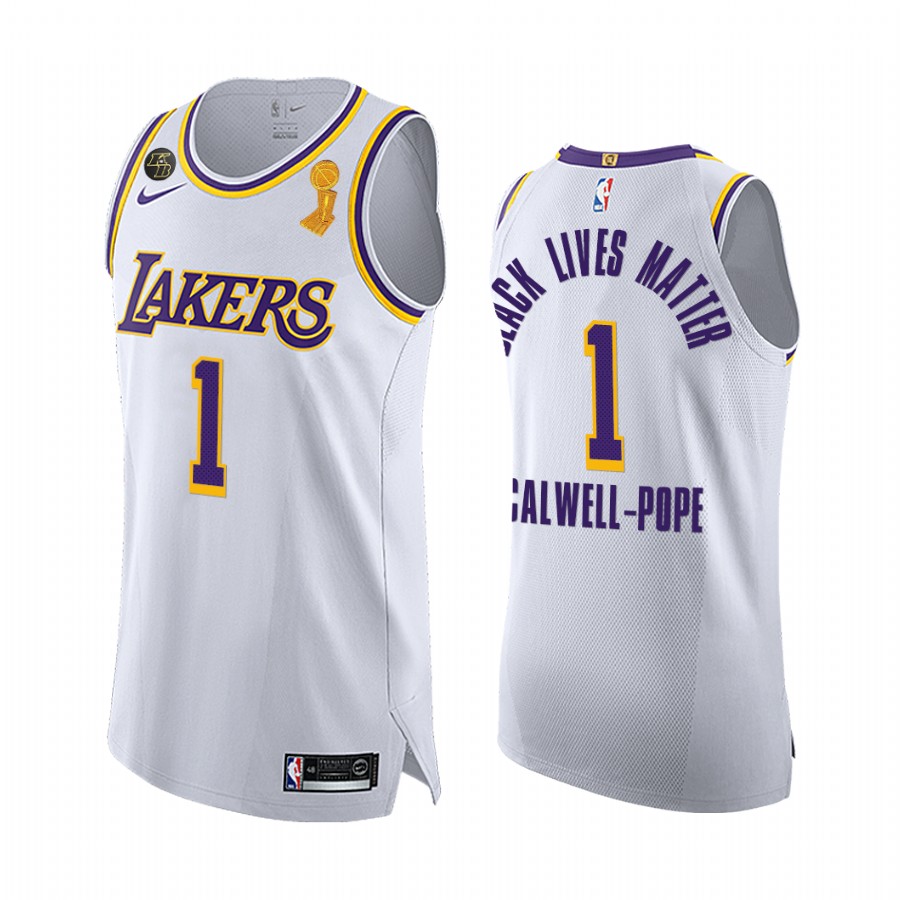 Lakers kentavious caldwell pope white 2020 nba finals champions blm jersey