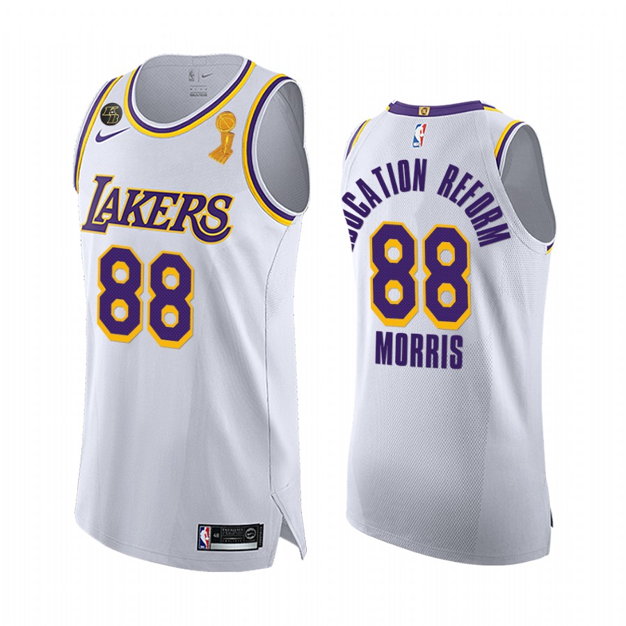 Los Angeles Lakers 2020 NBA Finals Champions Markieff Morris White Education Reform Jersey Associati