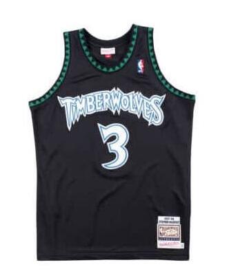 Men Minnesota Timberwolves 3 Stephon Marbury M&N Stitched NBA Jersey