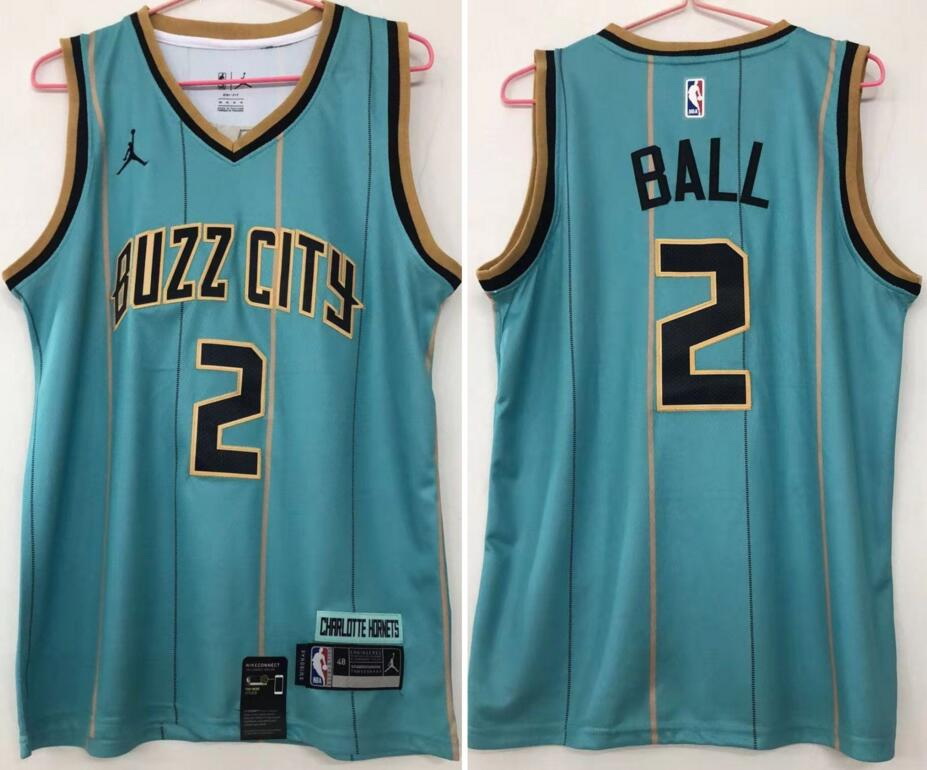 Men Charlotte Hornets 2 LaMelo Ball Teal 2020 21 City Edition Swingman jersey