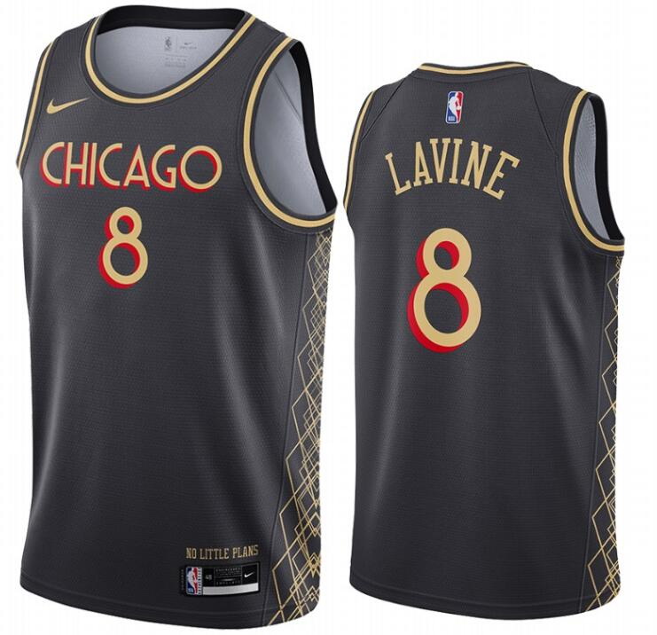 Men Chicago Bulls 8 Zach Lavine Black 2020 21 City Edition Nike Swingman Jersey