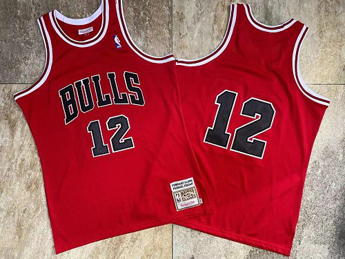 Men Chicago Bulls 12 Michael Jordan Red 1990 Hardwood Classics Jersey