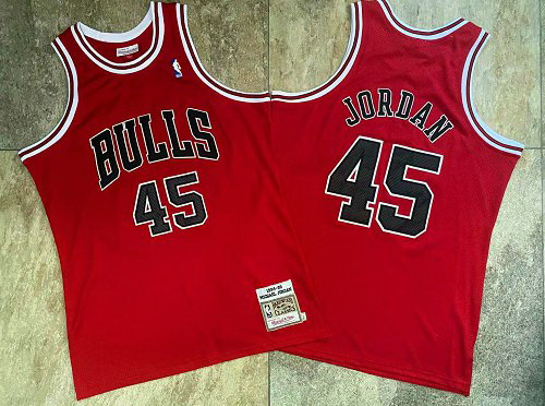 Men Chicago Bulls 45 Michael Jordan Red 1994 95 Hardwood Classics Jersey