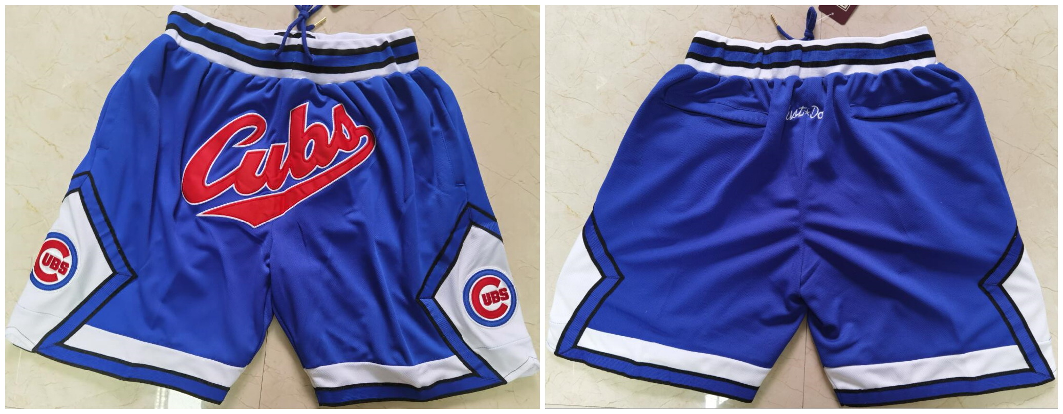 Men Chicago Cubs Team Logo Royal Just Don Pocket Baseball Shorts