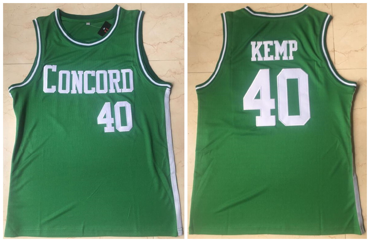 Men Concord Academy 40 Shawn Kemp Green High School Basketball Jersey