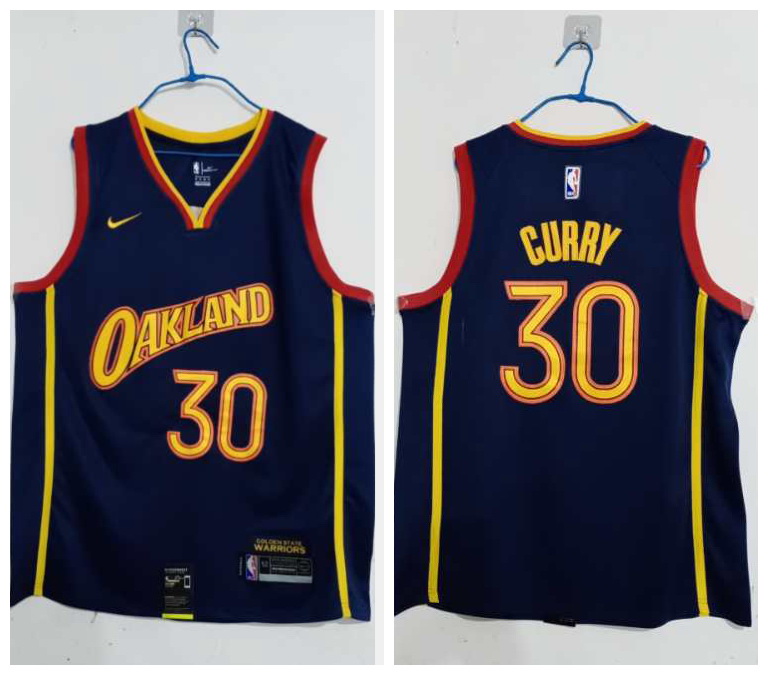 Men Golden State Warriors 30 Stephen Curry Blue 2020 21 City Edition Nike Swingman Jersey