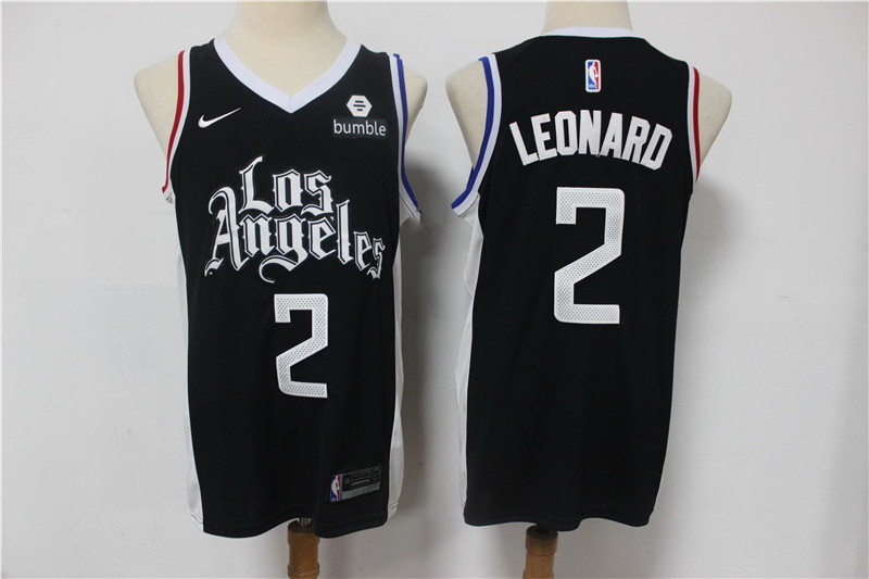 Men Los Angeles Clippers 2 Kawhi Leonard Black 2021 City Edition Nike Swingman Jersey