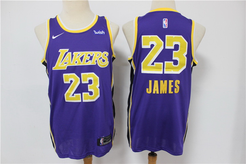 Men Los Angeles Lakers 23 Lebron James Purple Nike Swingman Jersey