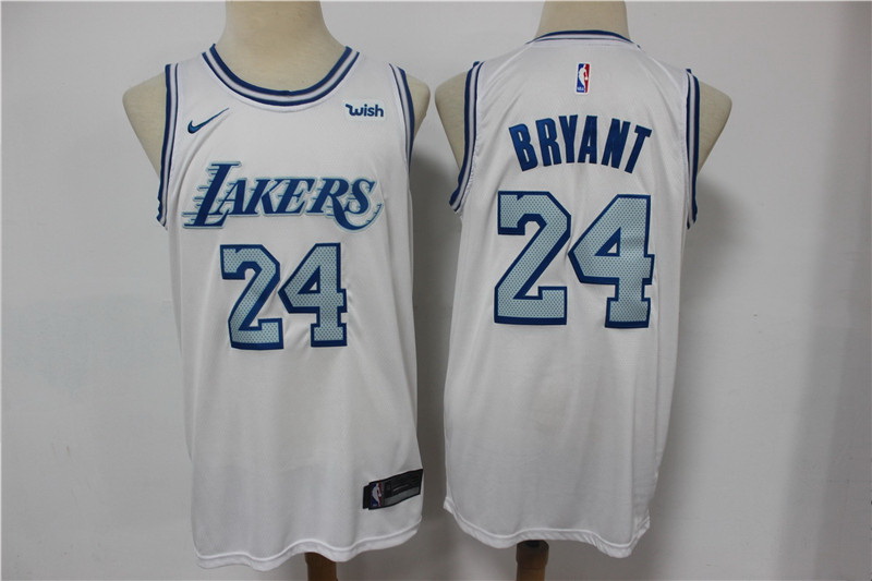 Men Los Angeles Lakers 24 Kobe Bryant White 2020 21 City Edition Nike Swingman Jersey