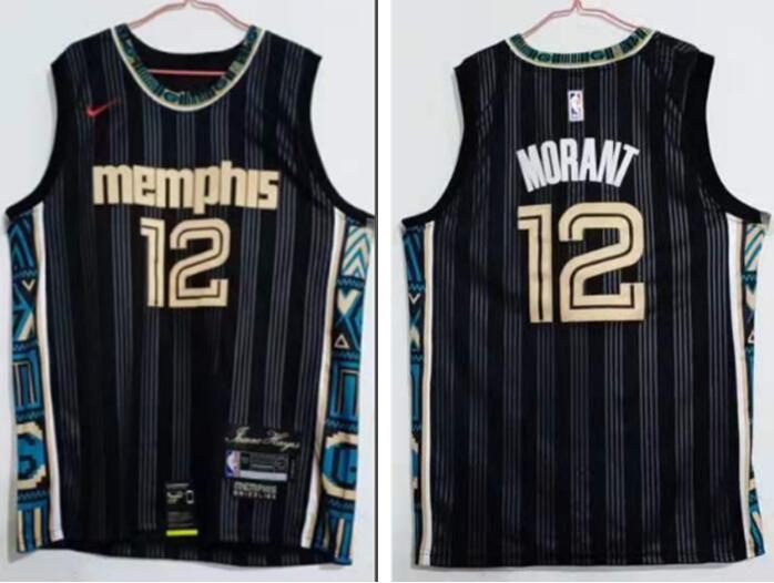 Men Memphis Grizzlies 12 Ja Morant 2020 2021 City Edition Stitched NBA Jersey