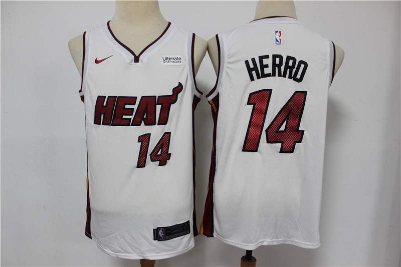 Men Miami Heat 14 Tyler Herro White Nike Swingman Jersey