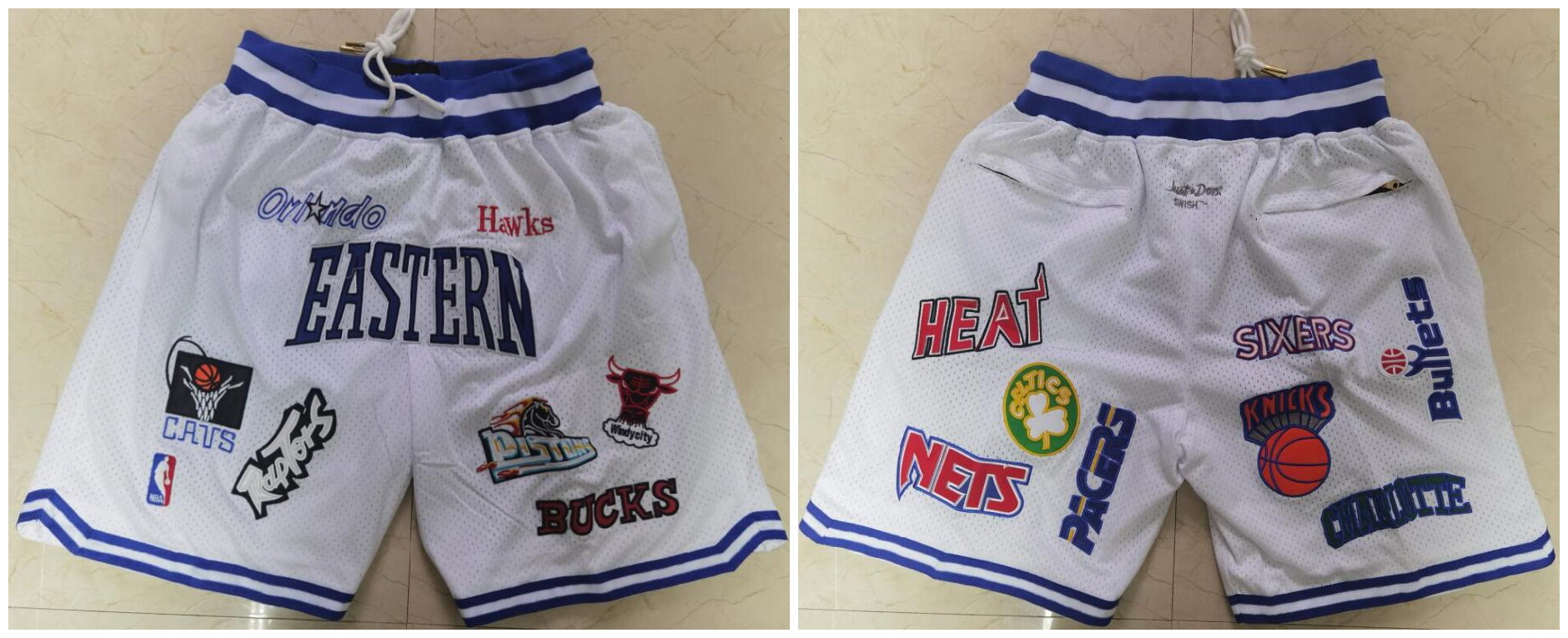 Men Muti Teams White All Star Just Don With Pocket Swingman Shorts