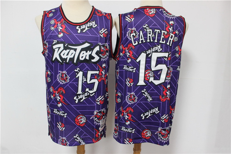 Men Toronto Raptors 15 Vince Carter Purple Tear Up Pack Hardwood Classics Swingman Jersey