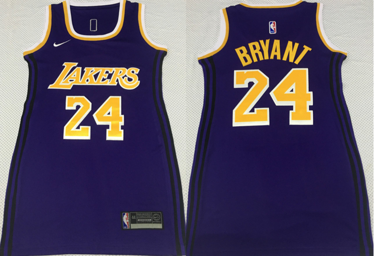 Women Los Angeles Lakers 24 Kobe Bryant Purple Nike Swingman Jersey