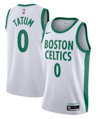 Men Boston Celtics Jayson Tatum White 2020 City Edition Jersey