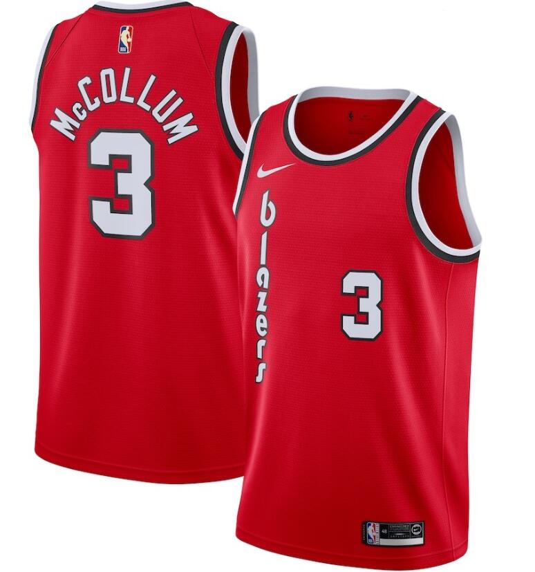 Mens Nike Portland Trail Blazers  CJ McCollum Swingman Red Alternate NBA Jersey 2020 Statement Editi