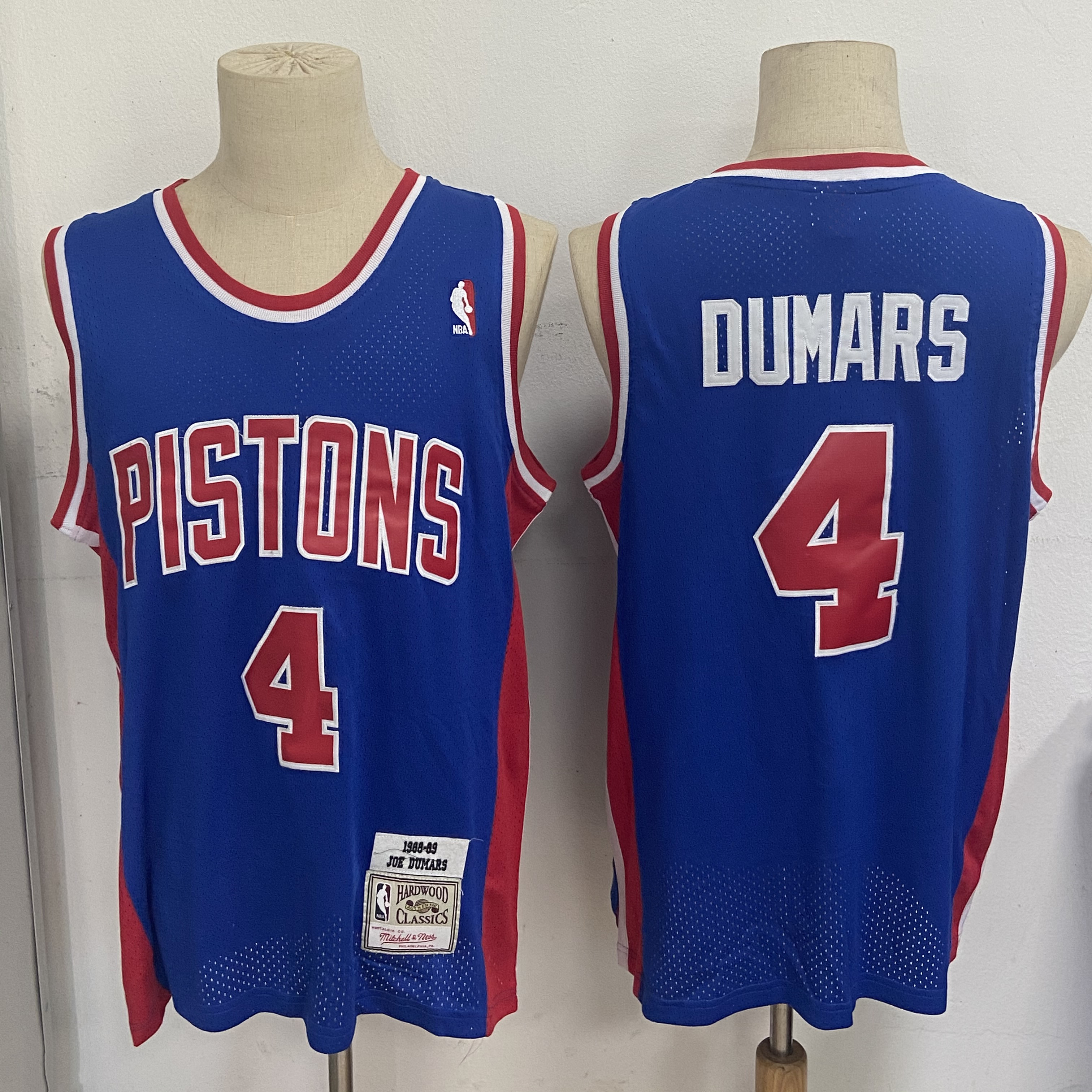 Men Detroit Pistons 4 Joe Dumars Blue 1988 89 Hardwood Classics