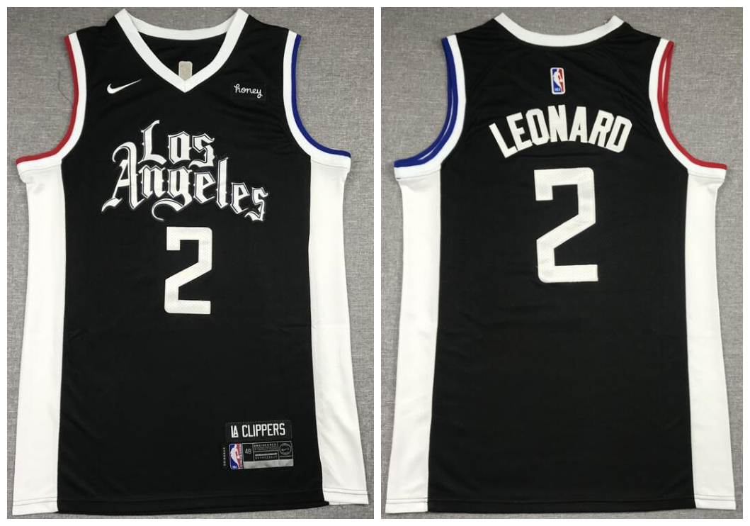 Men Los Angeles Clippers 2 Kawhi Leonard Black 2021 City Edition Nike Swingman