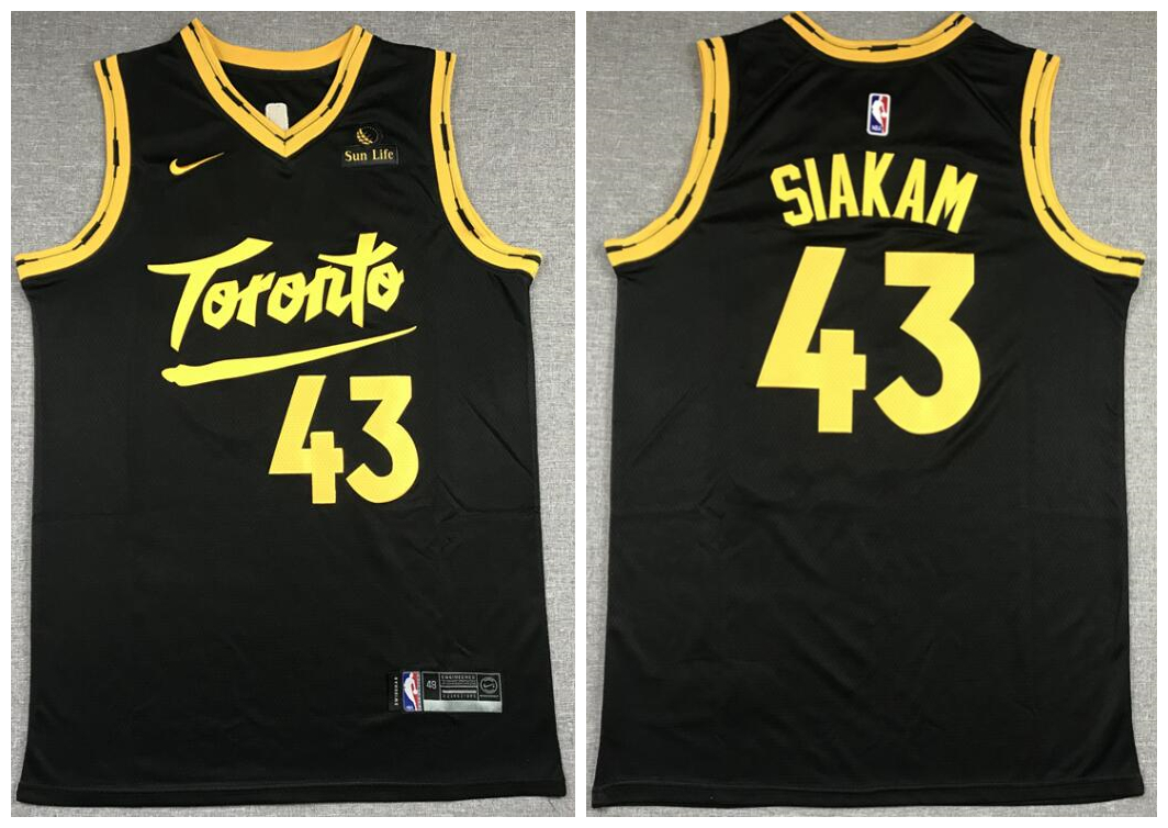 Men Toronto Raptors 43 Pascal Siakam Black 2021 City Edition Nike Swinman