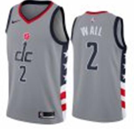 Men Nike Washington Wizards NBA John Wall City Grey Jersey