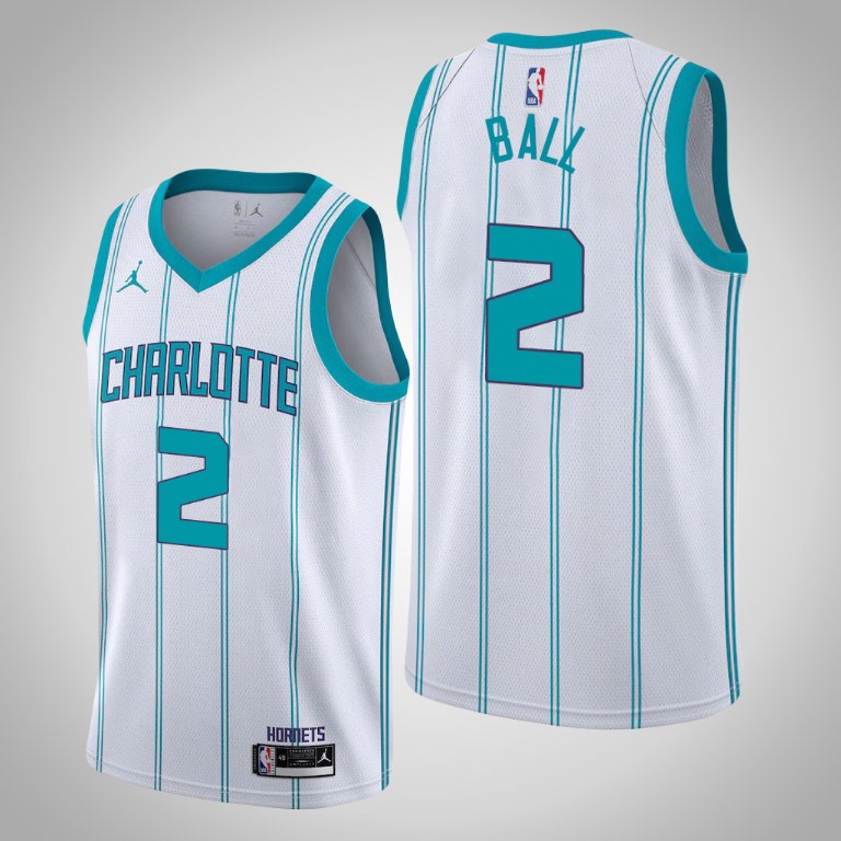 Men hornets lamelo ball white 2020 nba draft first round pick jersey