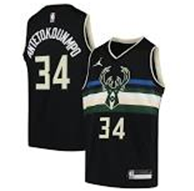 Men Milwaukee Bucks Giannis Antetokounmpo Black Jordan Brand Jersey