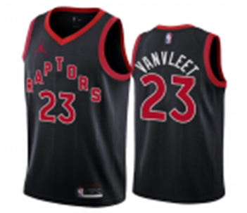 Men Toronto Raptors Fred Vanvleet Black Red 2021 Jersey