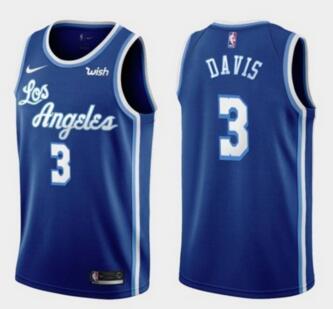 Men's Los Angeles Lakers Anthony Davis 2020 Classics Blue Jersey