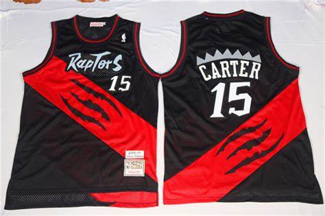 Men Toronto Raptors Vince Carter Black Red NBA Jersey