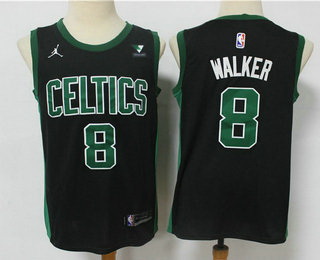 Men Boston Celtics 8 Kemba Walker Black 2021 Brand Jordan Swingman Stitched NBA Jersey With NEW Spon