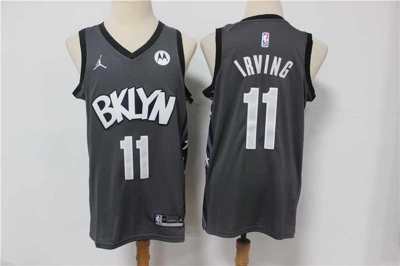 Men Brooklyn Nets 11 Kyrie Irving Dark Gray 2021 Swingman Jersey