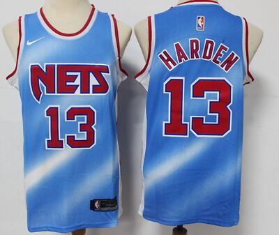 Men Brooklyn Nets 13 James Harden  City Edition Blue Jersey