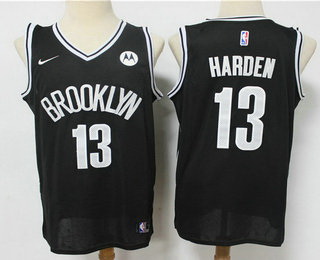 Men Brooklyn Nets 13 James Harden 2021 Black Swingman Stitched NBA Jersey With The NEW Sponsor Logo