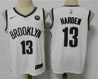 Men Brooklyn Nets 13 James Harden 2021 White Swingman Stitched N
