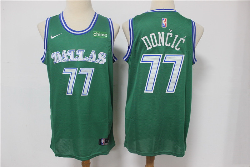 Men Dallas Mavericks 77 Luka Doncic Green Nike Swingman Jersey