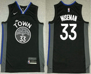 Men Golden State Warriors 33 James Wiseman Black 2021 Nike Swingman Stitched NBA Jersey