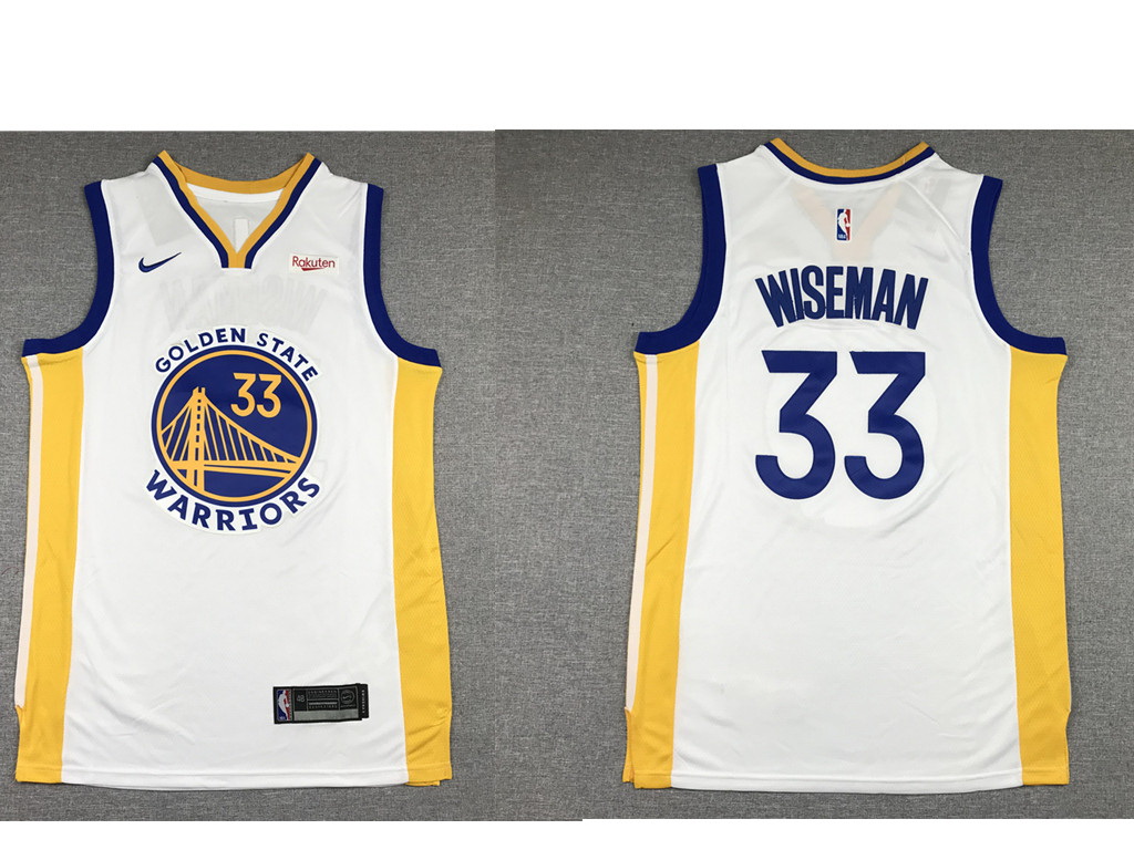 Men Golden State Warriors 33 James Wiseman White 2019 Nike Swing