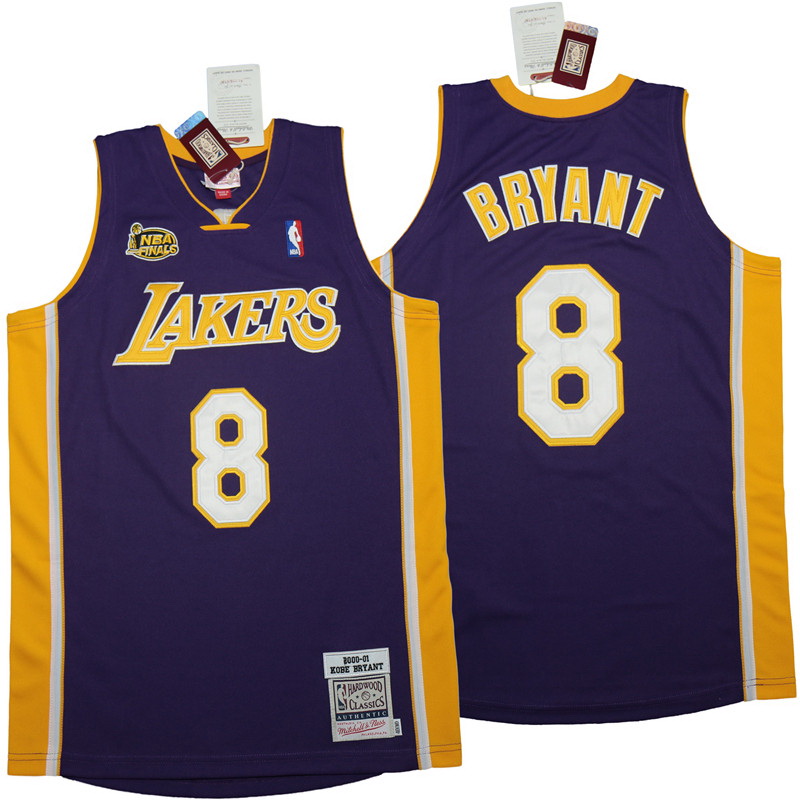 Men Los Angeles Lakers 8 Kobe Bryant Blue 2000 01 Throwback Jerseys