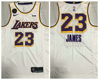 Men Los Angeles Lakers 23 LeBron James White With KB Patch NEW 2021 Nike Wish AU Stitched NBA Jersey