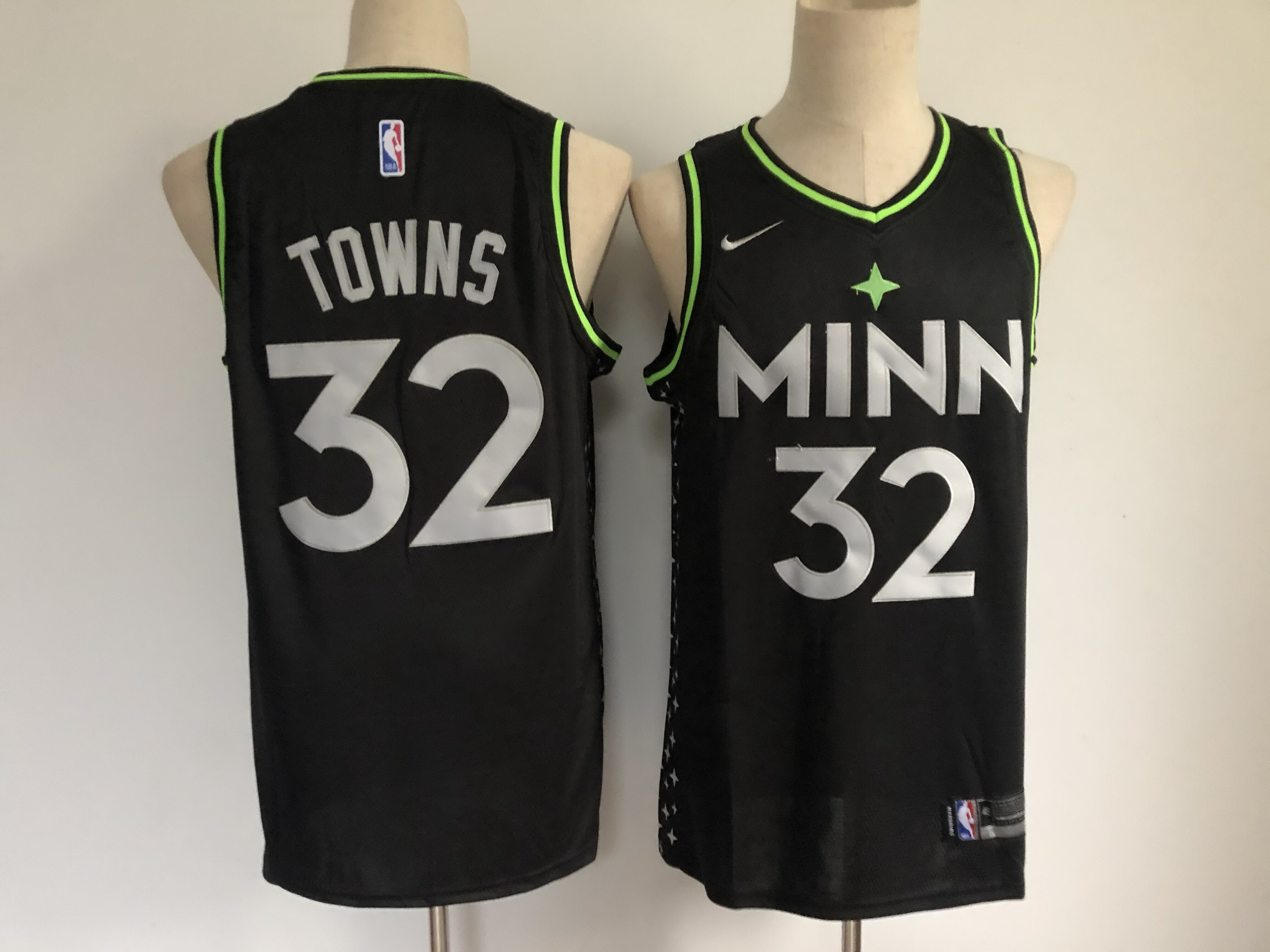 Men Minnesota Timberwolves 32 Karl Anthony Towns Black 2021 Nike City Edition Swingman Stitched NBA 