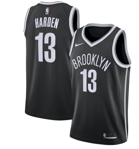 Men Nike Brooklyn Nets 13 James Harden Black NBA Swingman Icon Edition Jersey