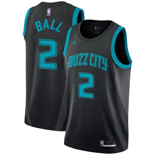 Men Nike Charlotte Hornets 2 LaMelo Ball Black NBA Jordan Swingman City Edition 2018 19 Jersey