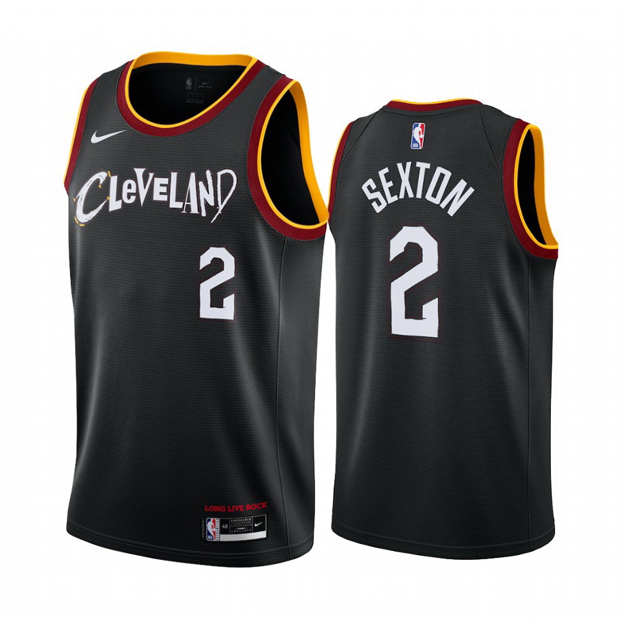 Men Nike Cleveland Cavaliers 2 Collin Sexton Black NBA Swingman 2020 21 City Edition Jersey