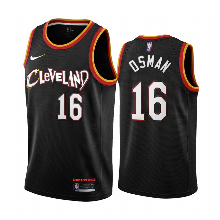 Men Nike Cleveland Cavaliers 16 Cedi Osman Black NBA Swingman 20